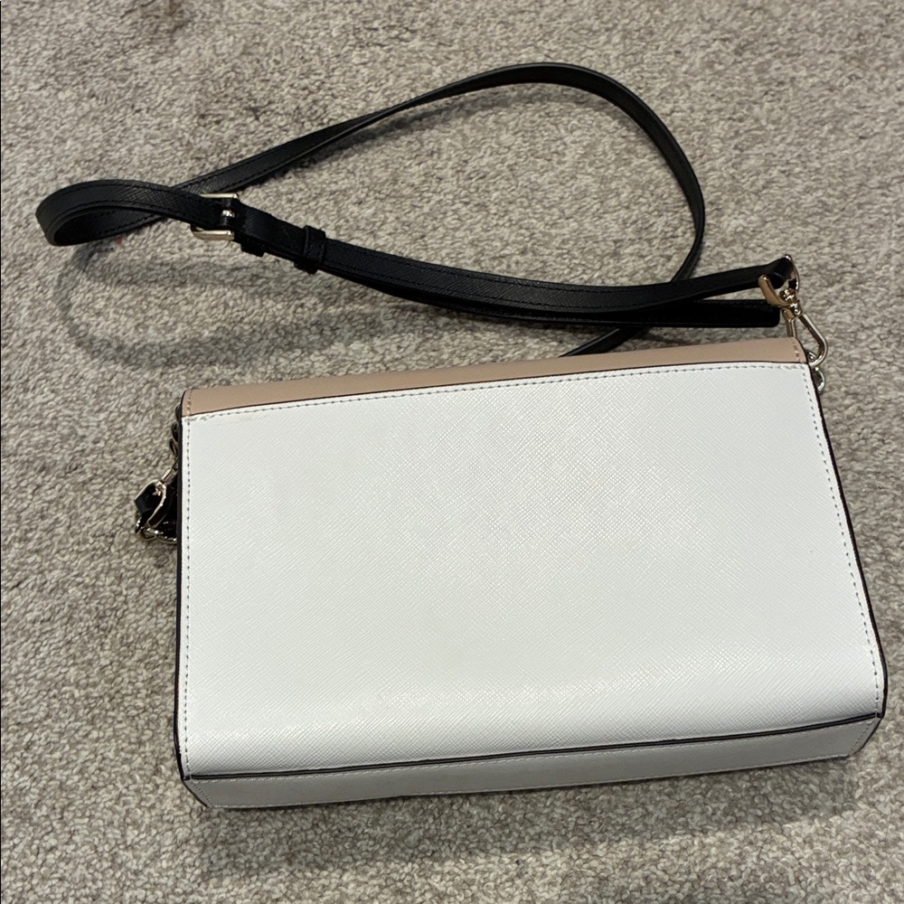Kate Spade Madison Willow Convertible Tan and White Crossbody Bag - Picture 3 of 6